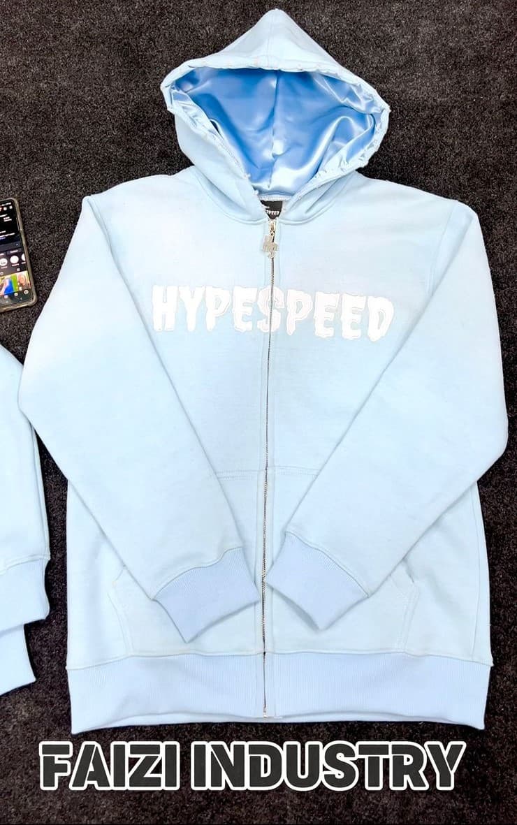 Cotton fleece hoodie satin fabric inside hood
