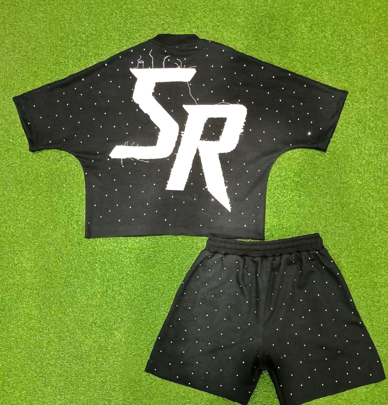 Embroidery and Stone Work Shirt/Shorts